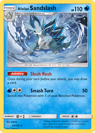 Alolan Sandslash 20/145 Pokemon card