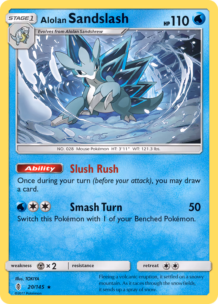 Alolan Sandslash 20/145 Pokemon card