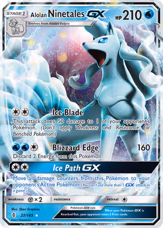 Alolan Ninetales GX 22/145 Pokemon card