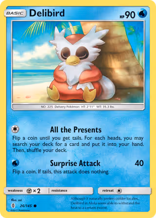 Delibird 26/145 Pokemon card