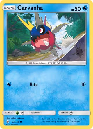 Carvanha 27/145 Pokemon card