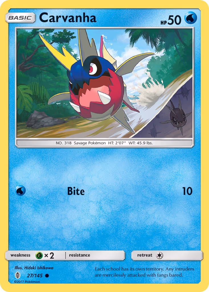Carvanha 27/145 Pokemon card