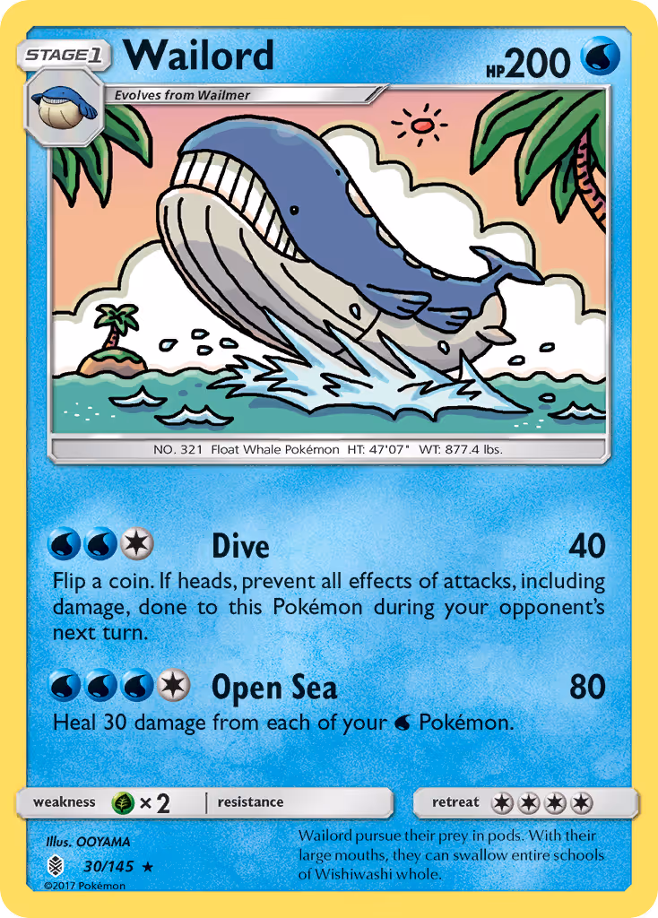 Wailord 30/145 Pokemon card