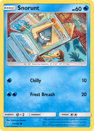 Snorunt 31/145 Pokemon card