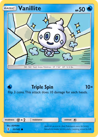 Vanillite 33/145 Pokemon card