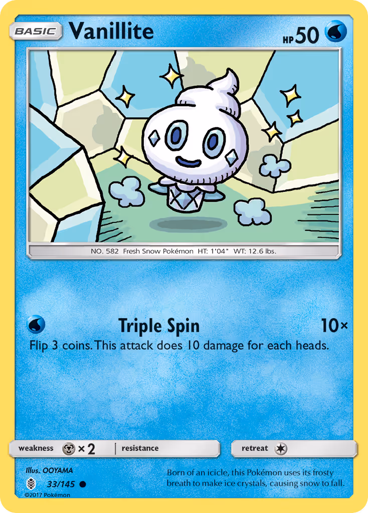Vanillite 33/145 Pokemon card