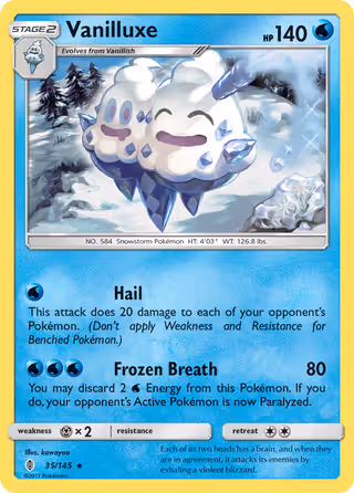 Vanilluxe 35/145 Pokemon card