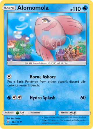 Alomomola 36/145 Pokemon card