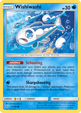 Wishiwashi 37/145 Pokemon card