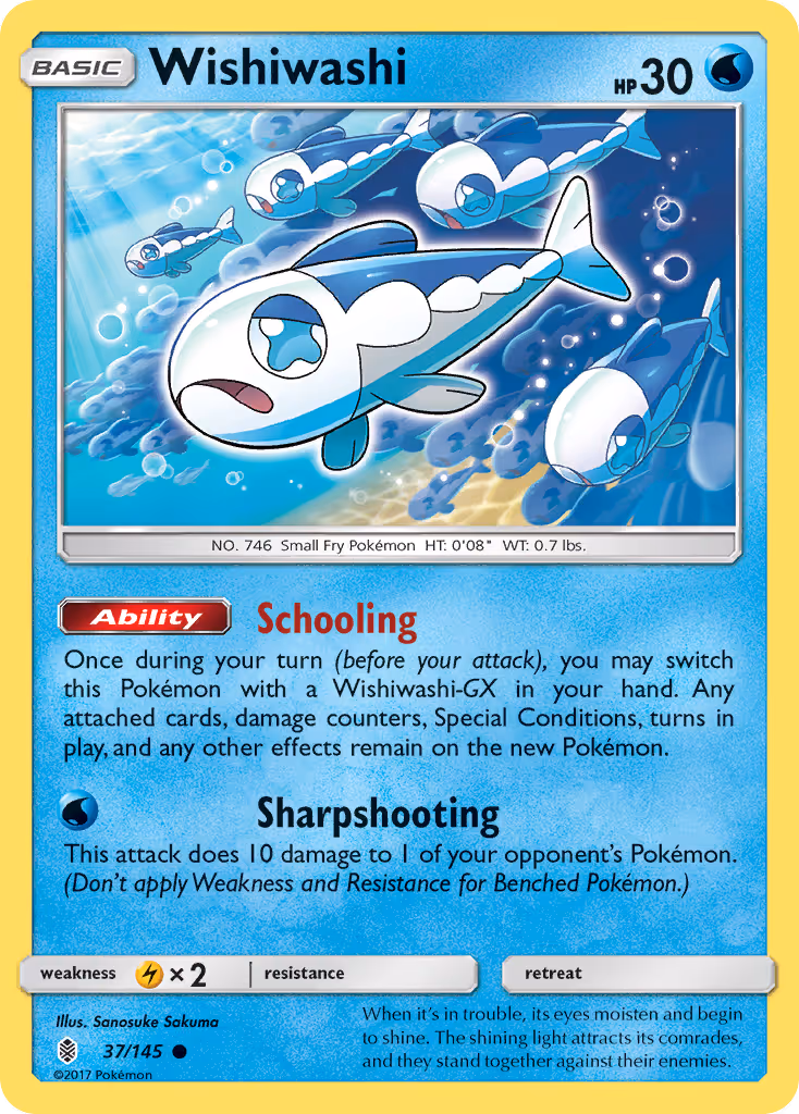 Wishiwashi 37/145 Pokemon card
