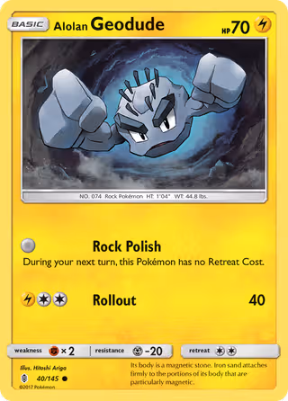 Alolan Geodude 40/145 Pokemon card