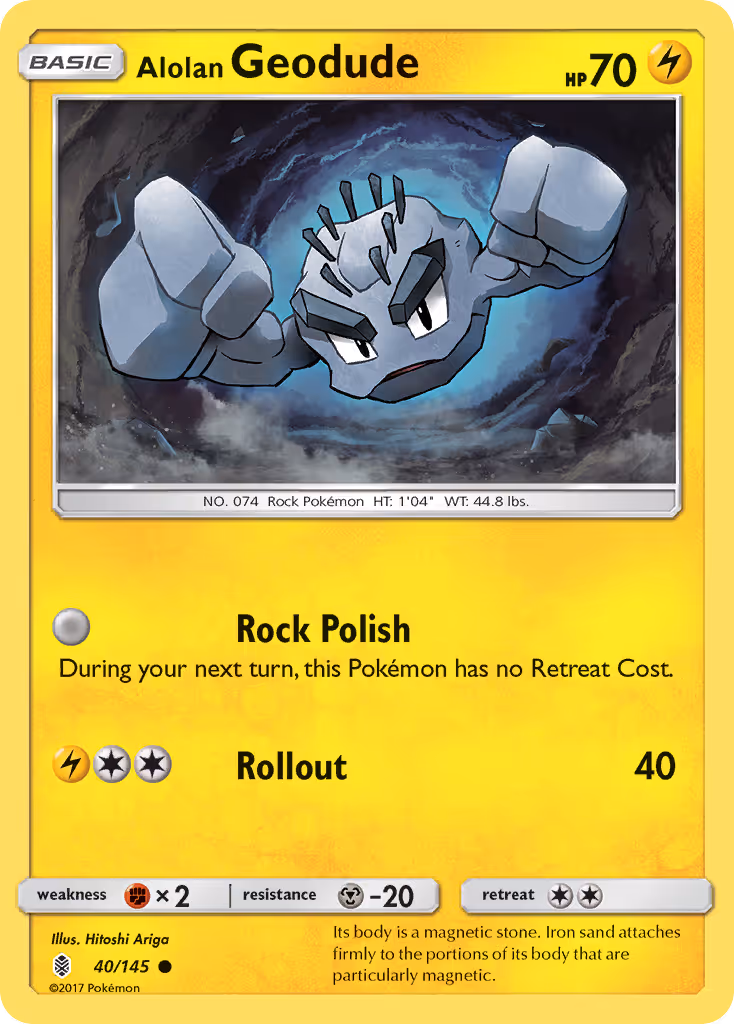 Alolan Geodude 40/145 Pokemon card