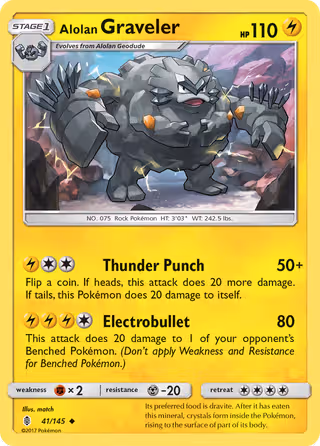 Alolan Graveler 41/145 Pokemon card