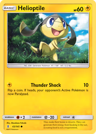 Helioptile 43/145 Pokemon card