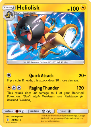 Heliolisk 44/145 Pokemon card