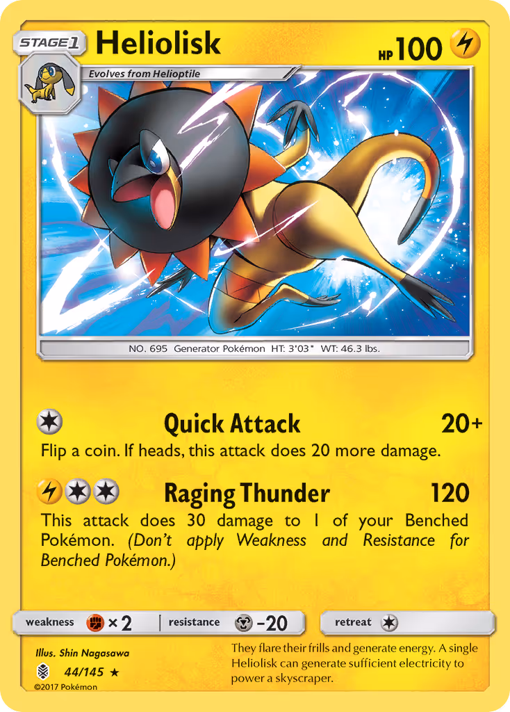Heliolisk 44/145 Pokemon card