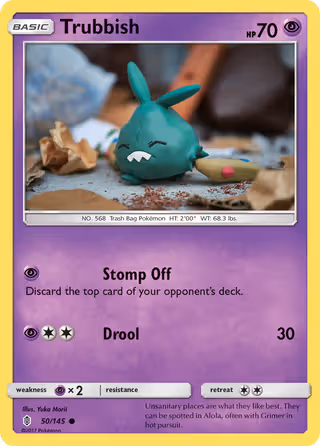 Trubbish 50/145 Pokemon card