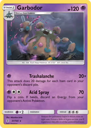Garbodor 51/145 Pokemon card