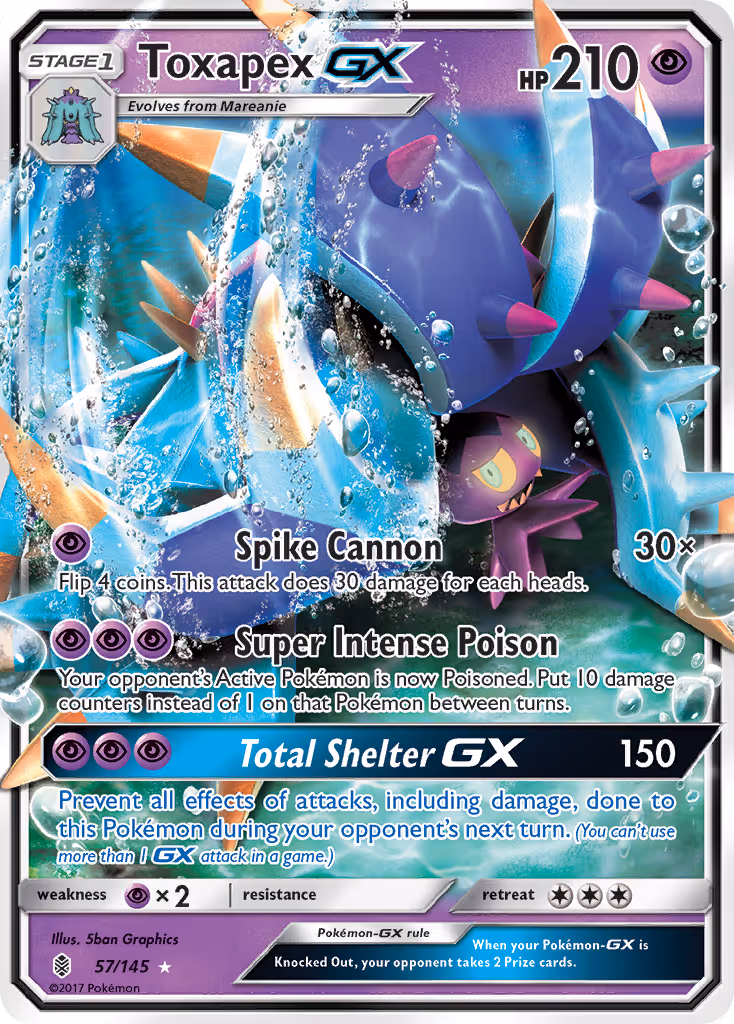 Toxapex GX 57/145 Pokemon card