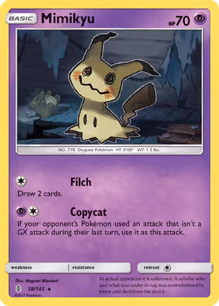 Mimikyu 58/145 Pokemon card