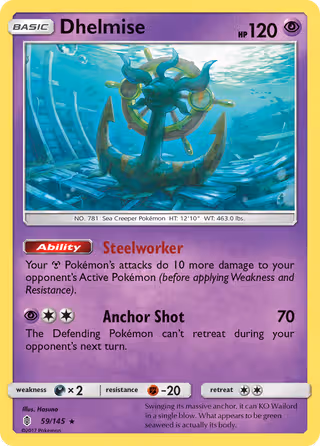 Dhelmise 59/145 Pokemon card