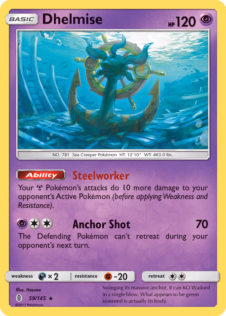 Dhelmise 59/145 Pokemon card