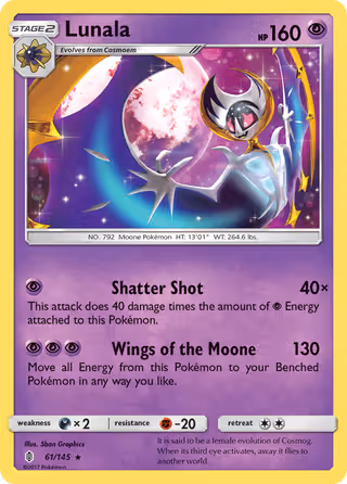 Lunala 61/145 Pokemon card