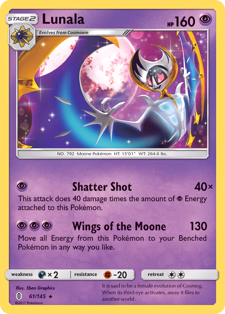Lunala 61/145 Pokemon card
