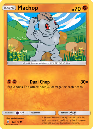 Machop 62/145 Pokemon card