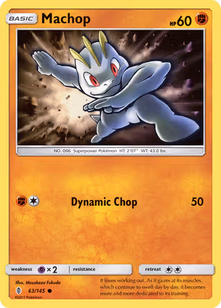 Machop 63/145 Pokemon card