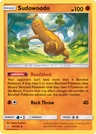 Sudowoodo 66/145 Pokemon card
