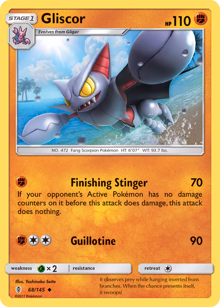 Gliscor 68/145 Pokemon card