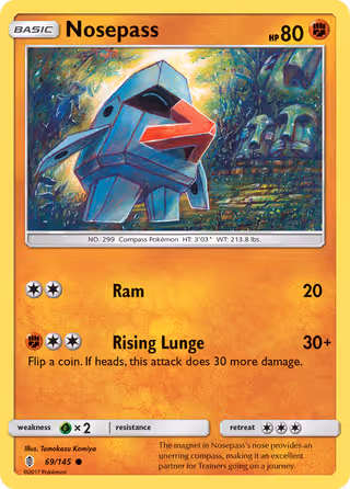 Nosepass 69/145 Pokemon card
