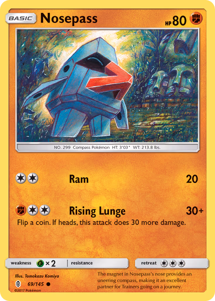 Nosepass 69/145 Pokemon card