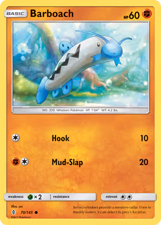 Barboach 70/145 Pokemon card