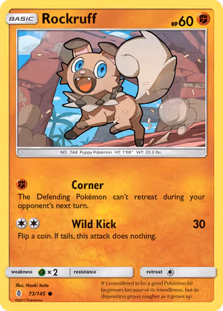 Rockruff 73/145 Pokemon card