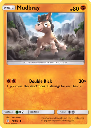 Mudbray 75/145 Pokemon card