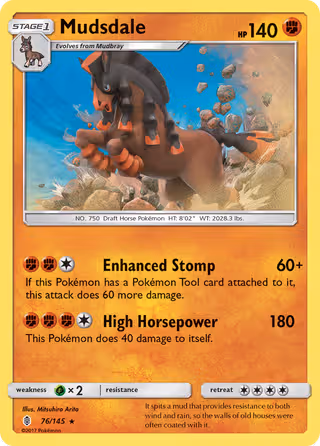 Mudsdale 76/145 Pokemon card
