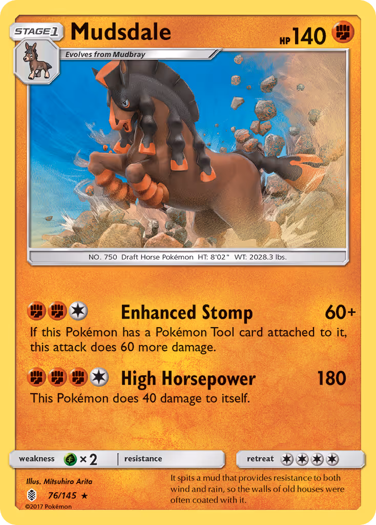 Mudsdale 76/145 Pokemon card