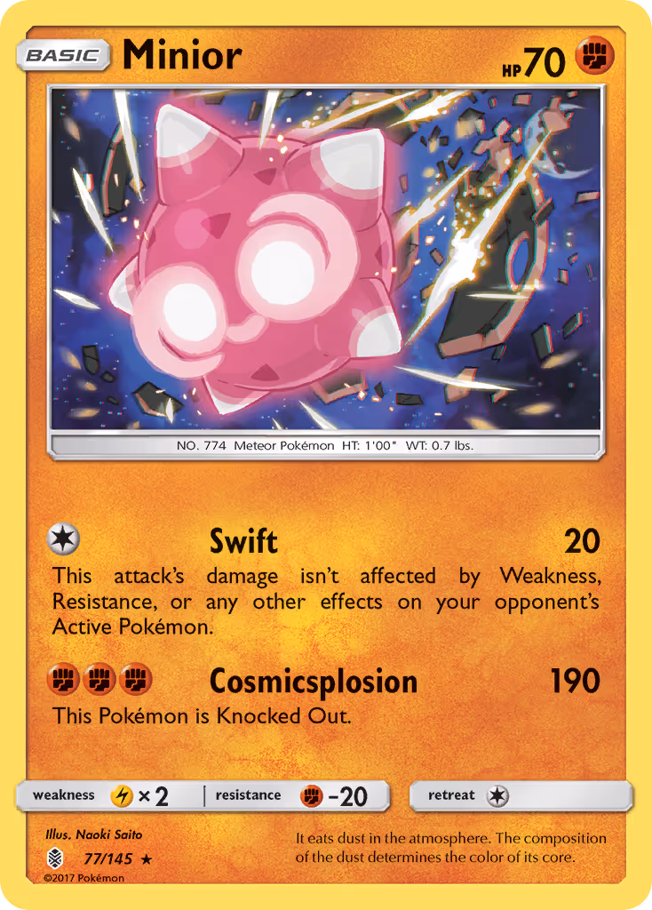 Minior 77/145 Pokemon card