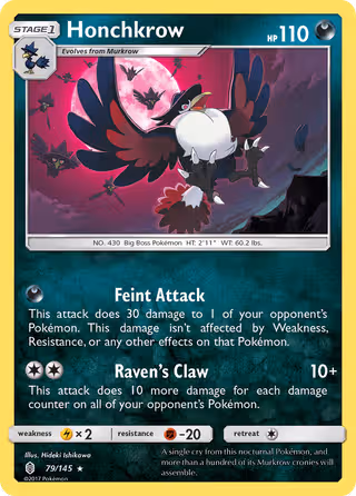 Honchkrow 79/145 Pokemon card