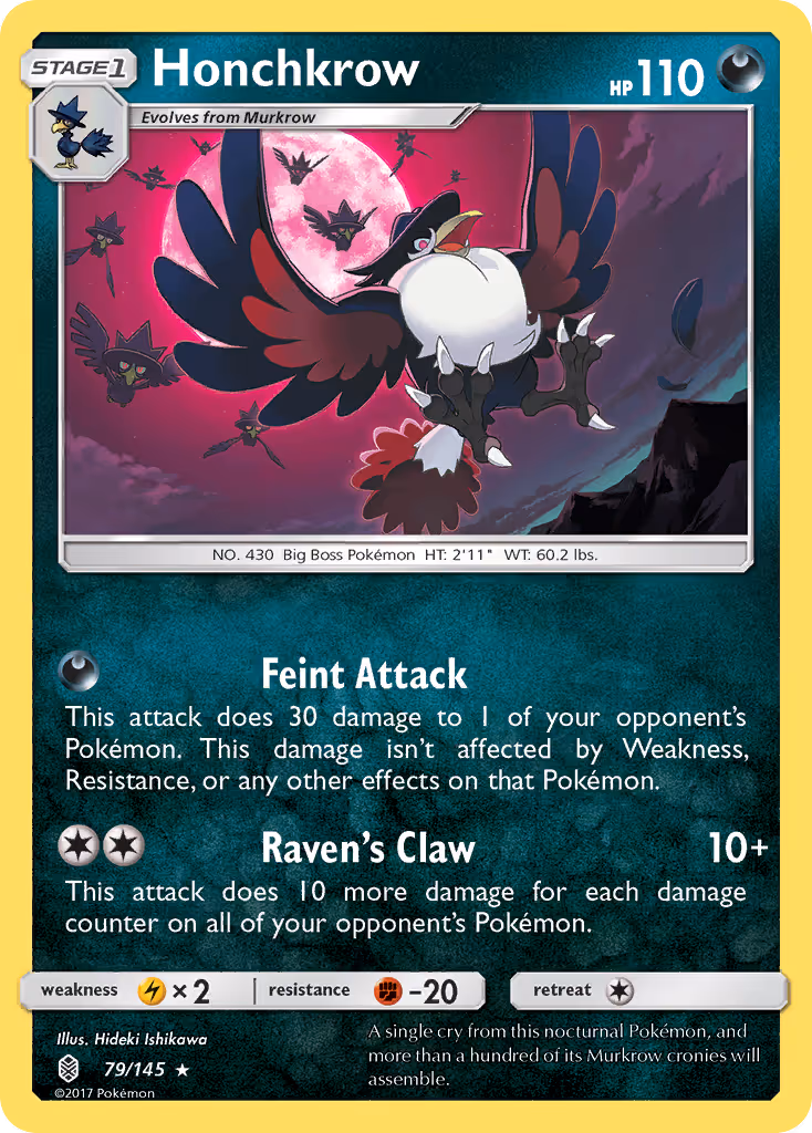 Honchkrow 79/145 Pokemon card