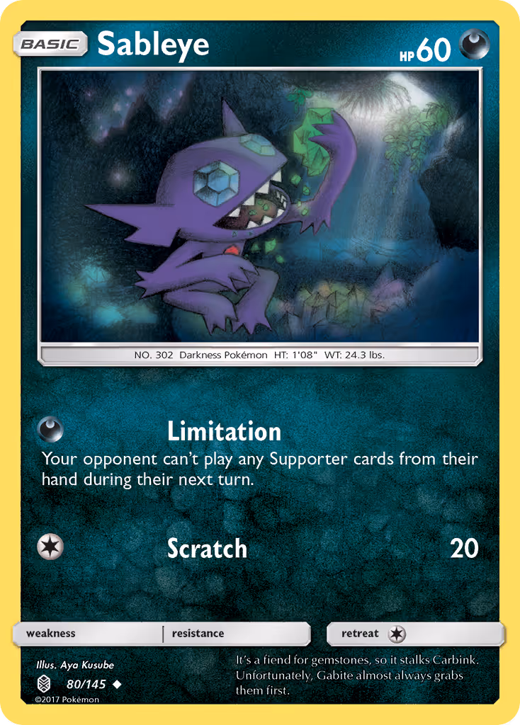 Sableye 80/145 Pokemon card