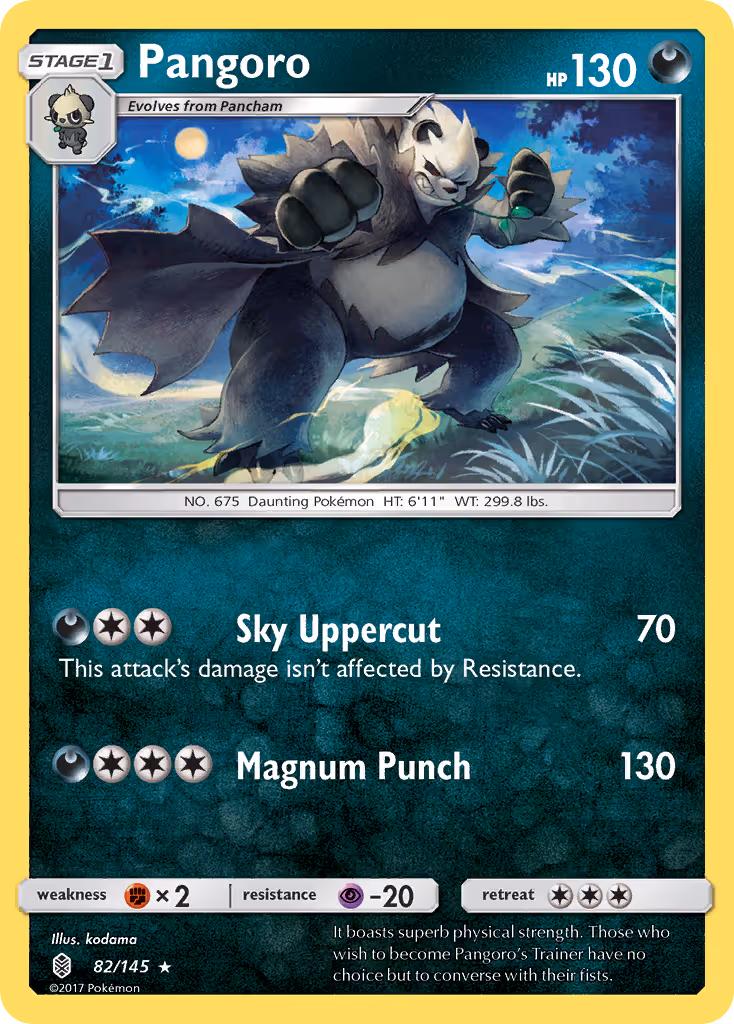 Pangoro 82/145 Pokemon card