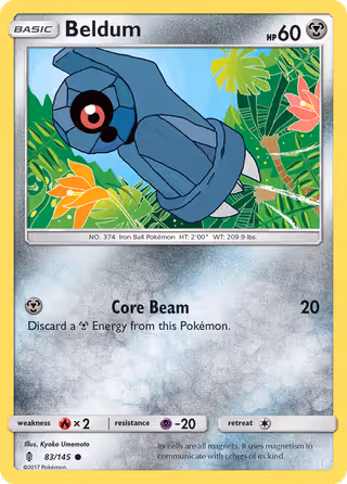 Beldum 83/145 Pokemon card