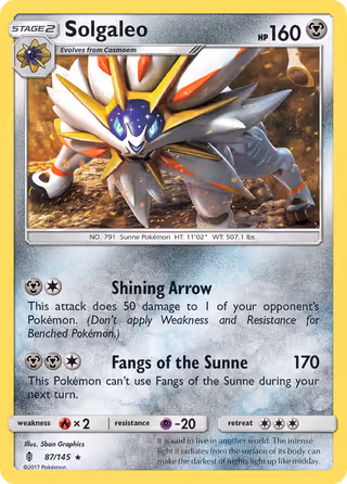 Solgaleo 87/145 Pokemon card