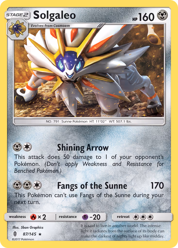 Solgaleo 87/145 Pokemon card