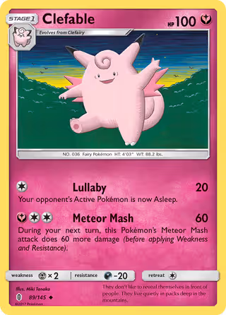 Clefable 89/145 Pokemon card