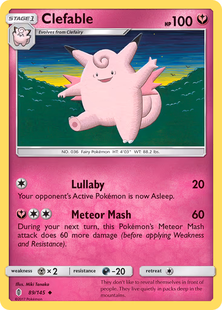 Clefable 89/145 Pokemon card