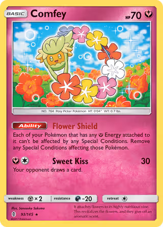 Comfey 93/145 Pokemon card